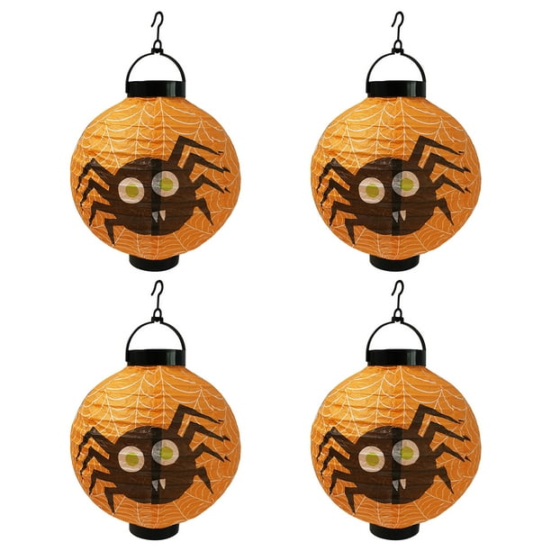 LED Paper Pumpkin Bat Spider Hanging Lantern Light Lamp Halloween Party Decor